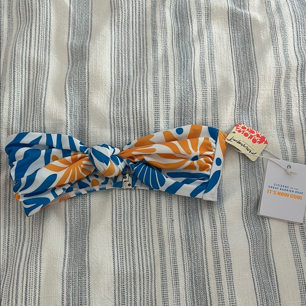Free People Blue and Orange bikini top